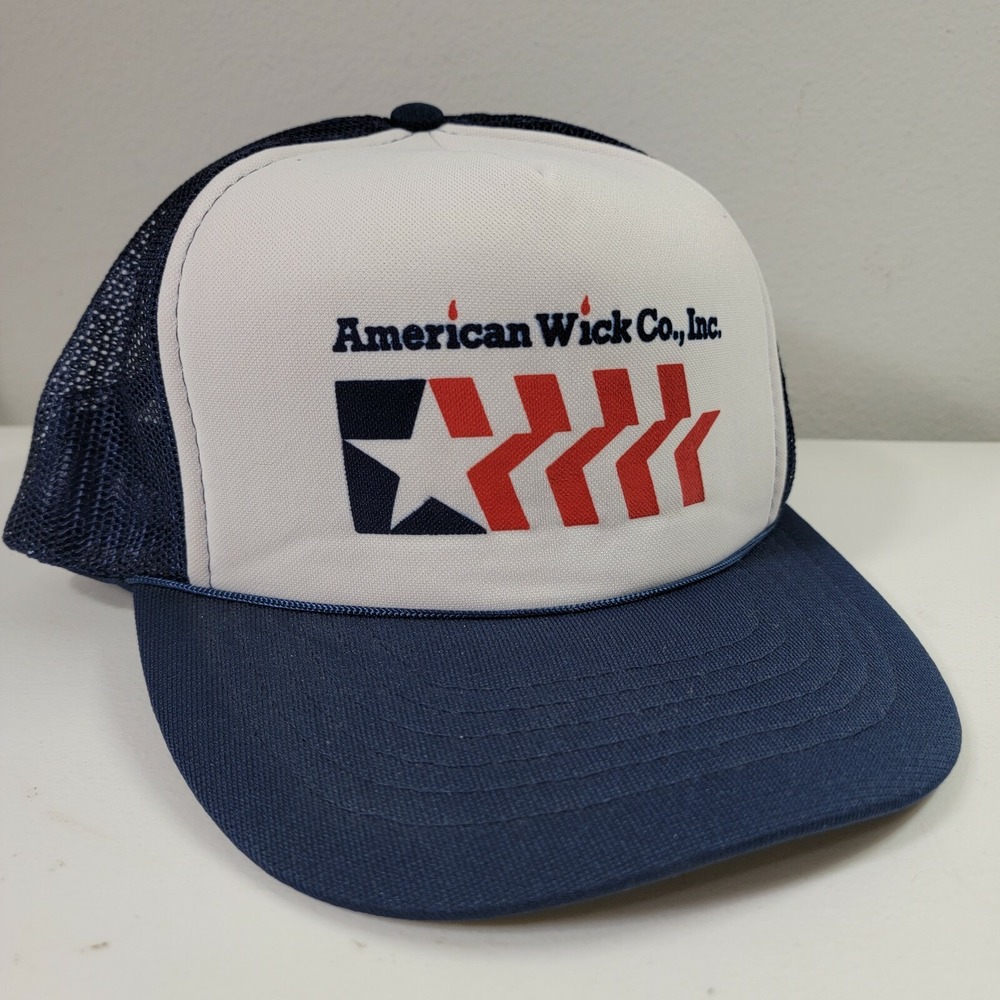 VTG‎ American Wick Co Trucker Hat Foam Snapback Mesh Very Clean Taiwan ROC